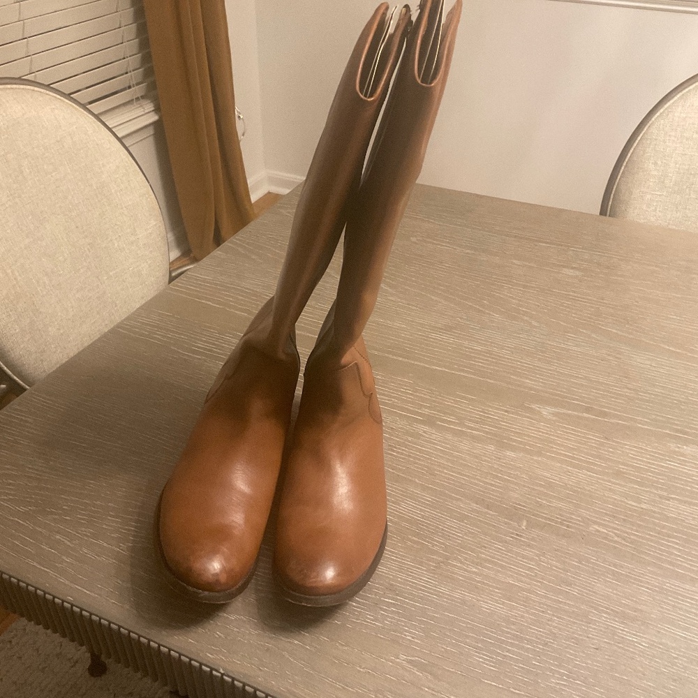 Frye Melissa Tall Boots, 100% Leather Including Sole, Cognac, Size 11